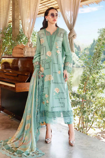 3 Piece Unstitched Heavy Embroidered Chickan Kari Pure Lawn Suit with Printed Lawn Dupatta