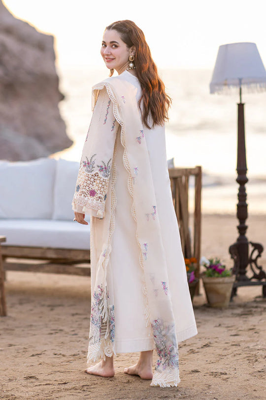 QALAMKAR - 3PC LAWN EMBROIDERED SHIRT WITH ORGANZA EMBROIDERED DUPATTA