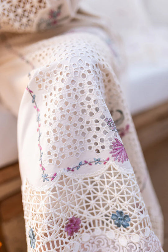 QALAMKAR - 3PC LAWN EMBROIDERED SHIRT WITH ORGANZA EMBROIDERED DUPATTA