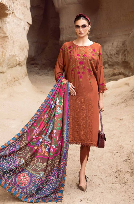 Maria B - 3PC Unstitched LAWN Embroidered Suite with Printed DUPATTA