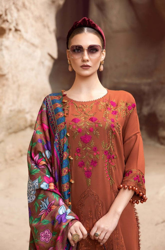 Maria B - 3PC Unstitched LAWN Embroidered Suite with Printed DUPATTA