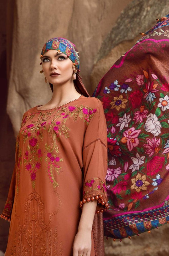 Maria B - 3PC Unstitched LAWN Embroidered Suite with Printed DUPATTA