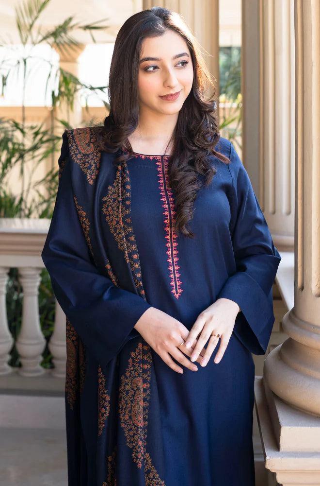 Asling - Winter 3PC Dhanak Embroidered Suit