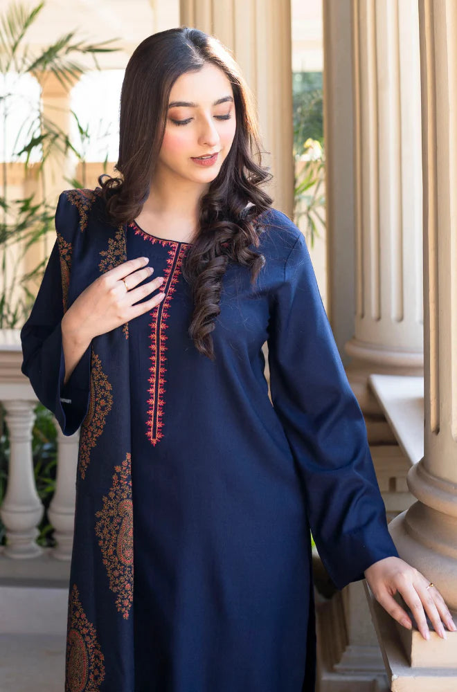 Asling - Winter 3PC Dhanak Embroidered Suit