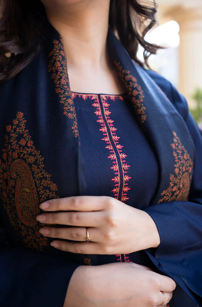 Asling - Winter 3PC Dhanak Embroidered Suit