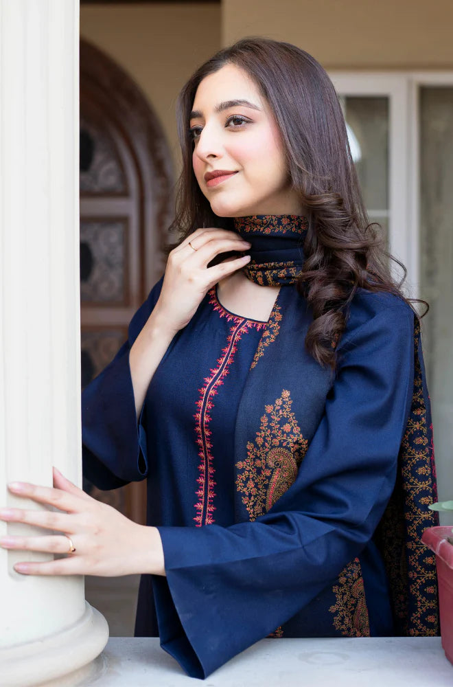 Asling - Winter 3PC Dhanak Embroidered Suit