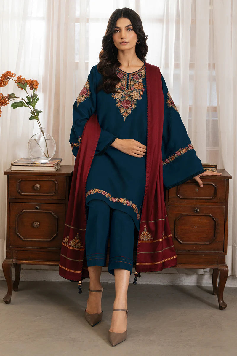 JAZMIN Unstitched 3pc Dhanak Embroidered Suite