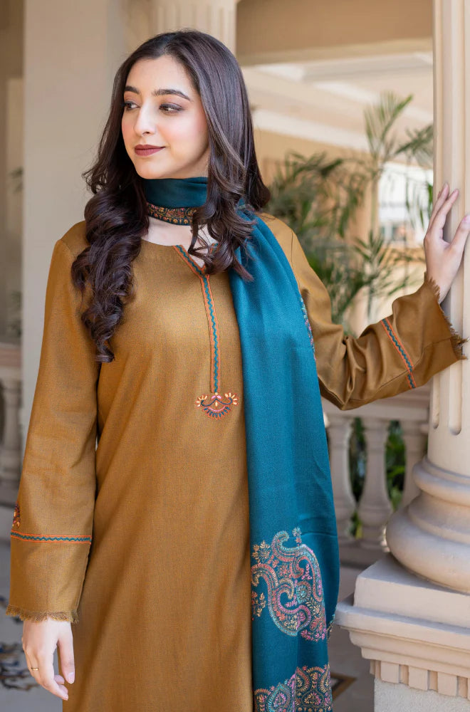 Asling - Winter 3PC Dhanak Embroidered Suit