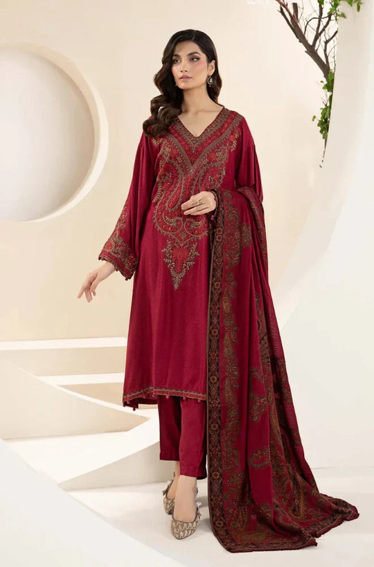 Maria B - 3PC Lawn Embroidered Suit With Printed Diamond Dupatta