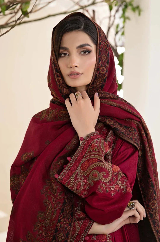 Maria B - 3PC Lawn Embroidered Suit With Printed Diamond Dupatta