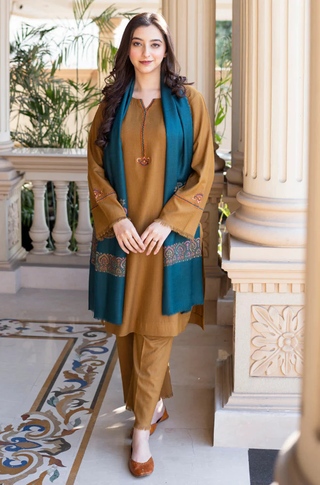 Asling - Winter 3PC Dhanak Embroidered Suit