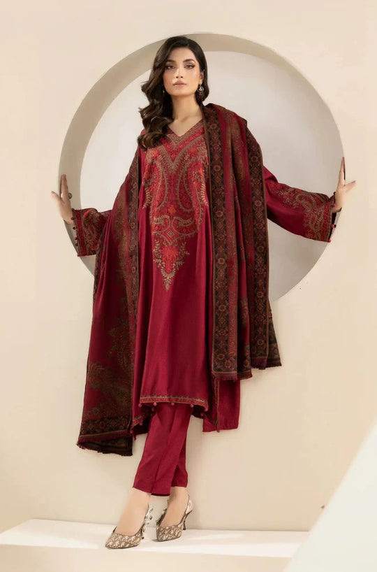 Maria B - 3PC Lawn Embroidered Suit With Printed Diamond Dupatta