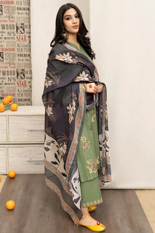 URGE - 3PC LAWN EMBROIDERED SHIRT WITH LAWN PRINTED DUPATTA AND EMBROIDERED TROUSER