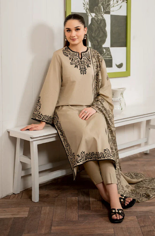 Asling 3PCs Lawn Embroidered Dress With Printed Dupatta