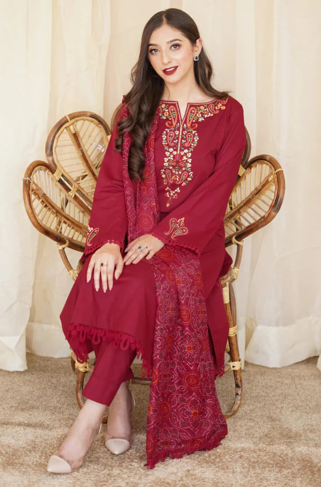 Click to enlarge Asling - Winter 3PC Dhanak Embroidered Suit