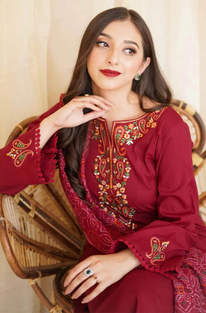 Click to enlarge Asling - Winter 3PC Dhanak Embroidered Suit