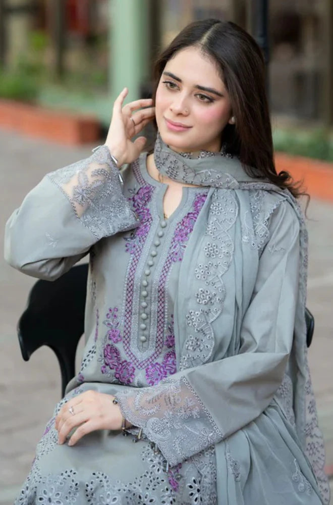 Mushq - Winter 3PC Dhanak ChickenKari Embroidered