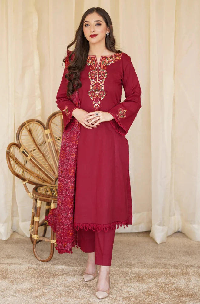 Click to enlarge Asling - Winter 3PC Dhanak Embroidered Suit