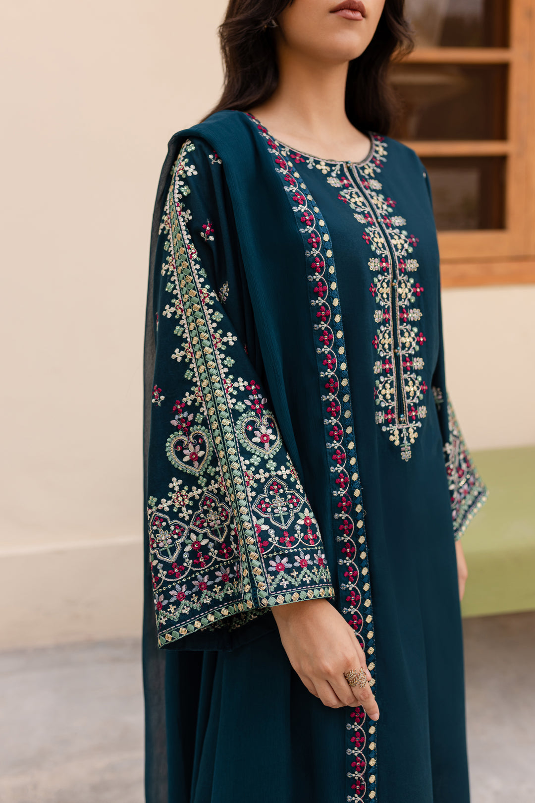 Sapphire - Winter 3PC Dhannak Embroidered Suit