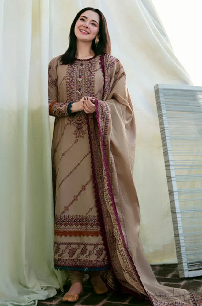 Zara Shahjahan - Winter 3PC Dhanak Embroidered Suit