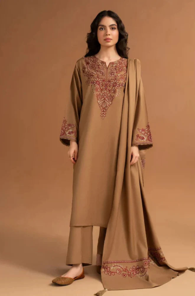 Pezwan - Winter 3PC Dhanak Embroidered Suit