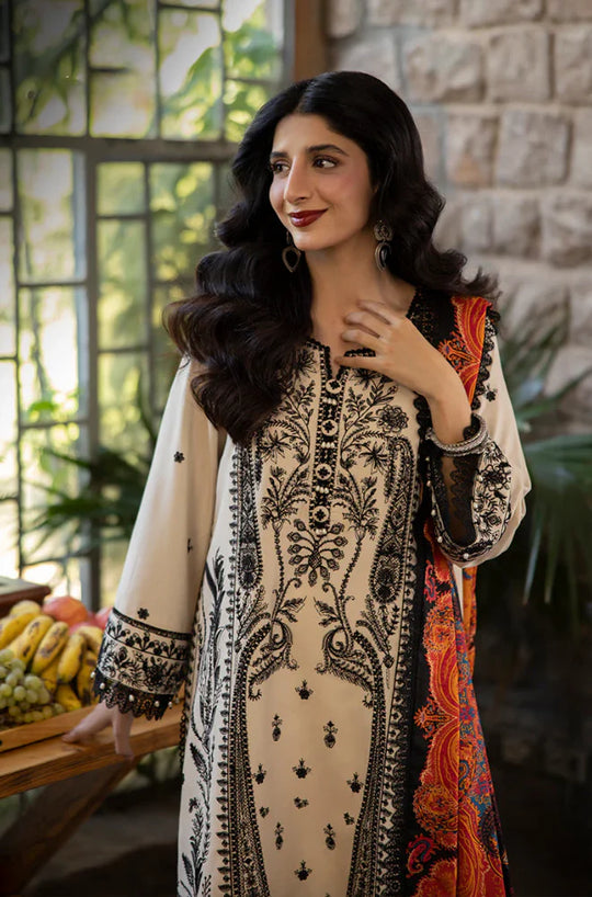 Asim Jofa - 3PC Lawn Embroidered Suit With Printed Lawn Dupatta