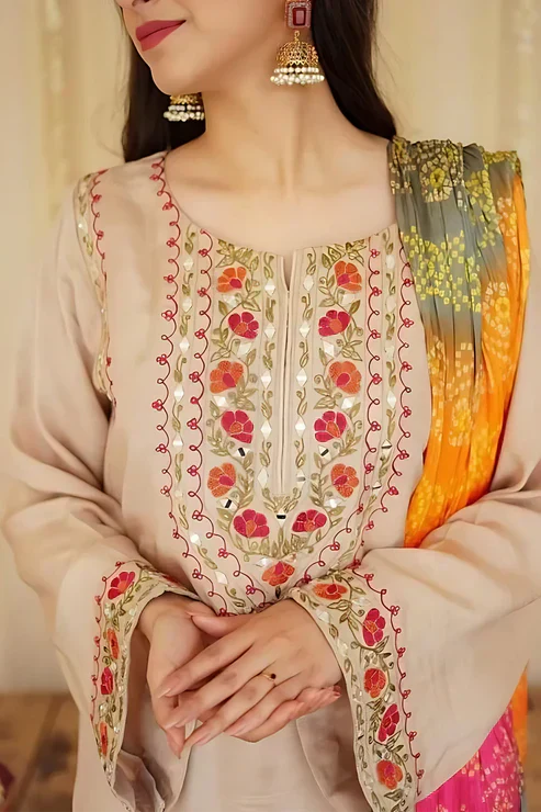 Aisling - 3PC Dhanak Embroidered Shirt with Dhanak Printed Shawl
