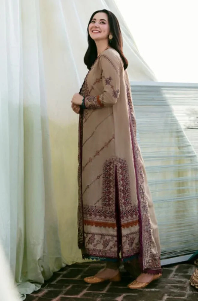 Zara Shahjahan - Winter 3PC Dhanak Embroidered Suit