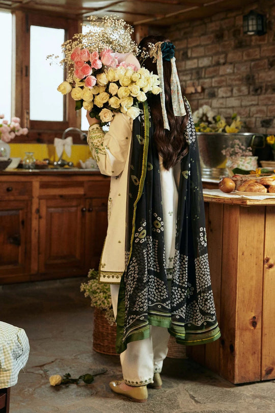 Zara Shahjahan 3Pc Lawn Embroidered Shirt With Printed Lawn Dupatta