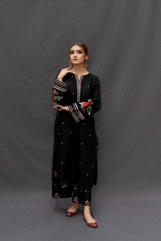 3 Piece Unstitched Heavy Embroidered Dhanak Suit with Printed Woolen Shawl