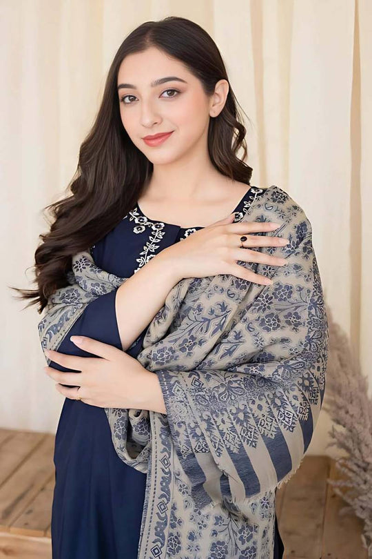 Aisling - 3PC Dhanak Embroidered Shirt with Dhanak Printed Shawl