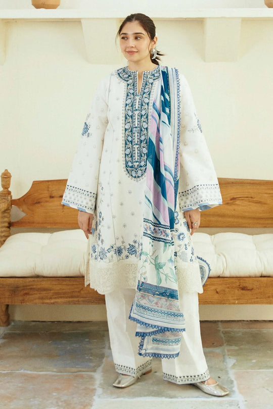 ZARA SHAHJAHAN 3PC Lawn Embroidered Shirt With Printed Dupatta