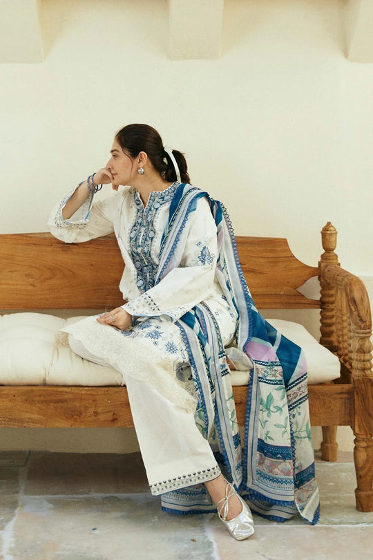 ZARA SHAHJAHAN 3PC Lawn Embroidered Shirt With Printed Dupatta