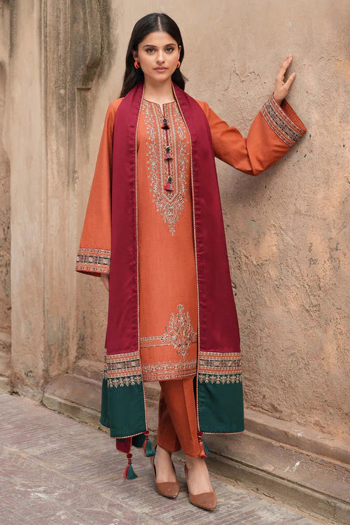 Jazmin 3Pc Lawn Embroidered Shirt With Printed Lawn Dupatta