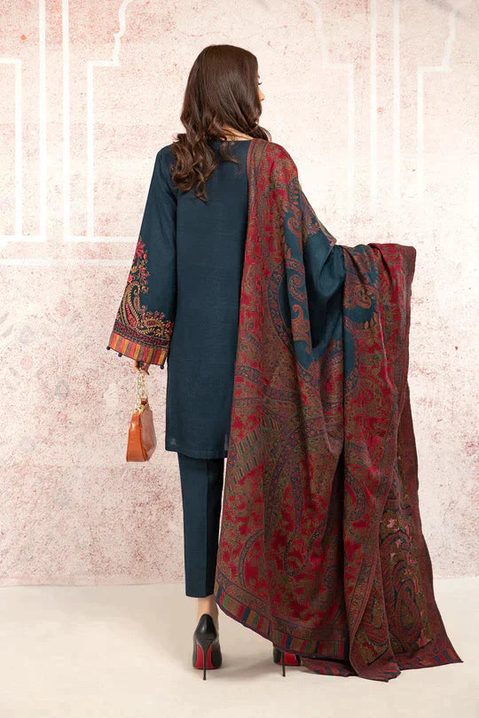 Maria B - 3PC Lawn Embroidered Suit With Printed Diamond Dupatta