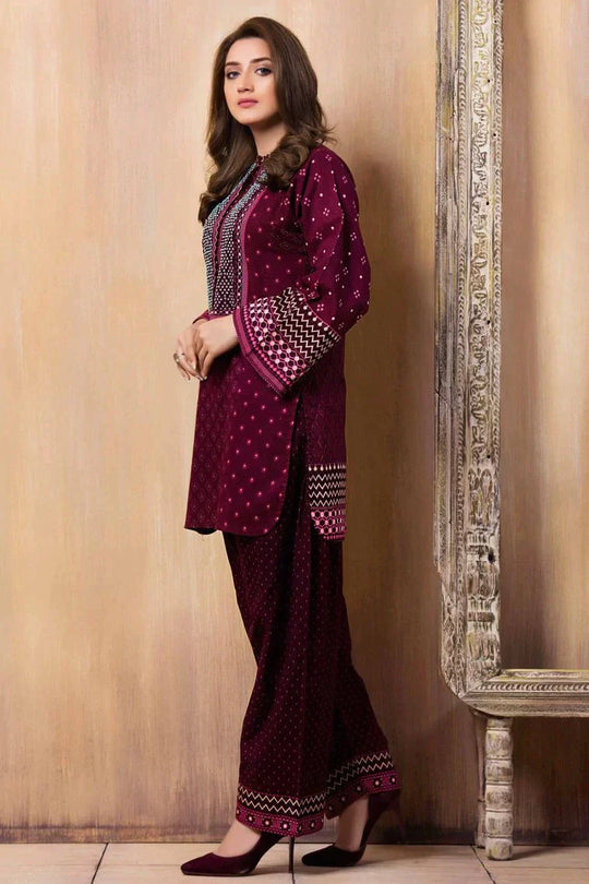 Laj wanti 2Pc Embroidered Lawn Suite With Fully Embroidered trouser & Patches