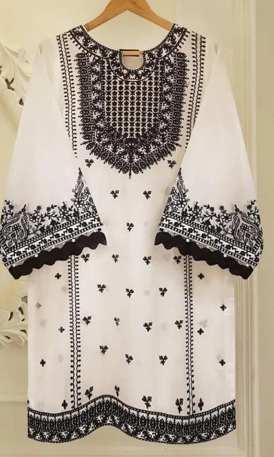 Agha Noor - 3PC Lawn Heavy Embroidered Shirt With Embroidered Bamber Dupatta