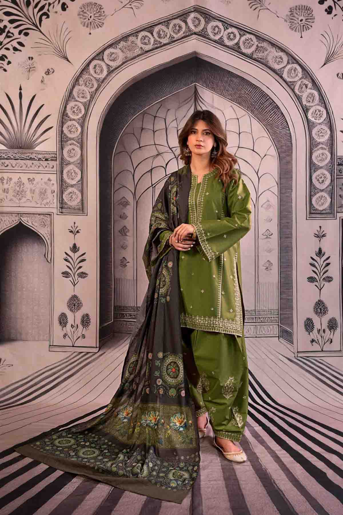 URGE - Winter 3PC Dhanak Embroidered Suit