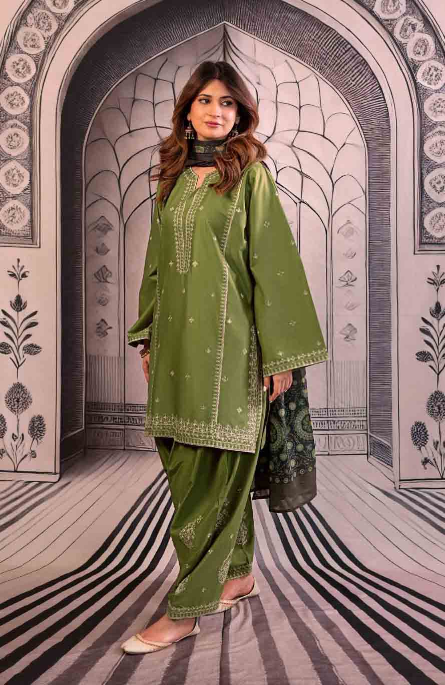 URGE - Winter 3PC Dhanak Embroidered Suit