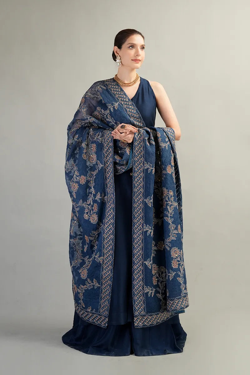 BREEZE -Unstitched 3pc Full Embbroidered Dhanak Suit with Heavy Embroidered Dhanak Shawl