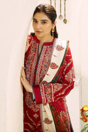 3 Piece Unstitched Heavy Embroidered Pure Lawn Suit with Fine Printed Lawn Dupatta