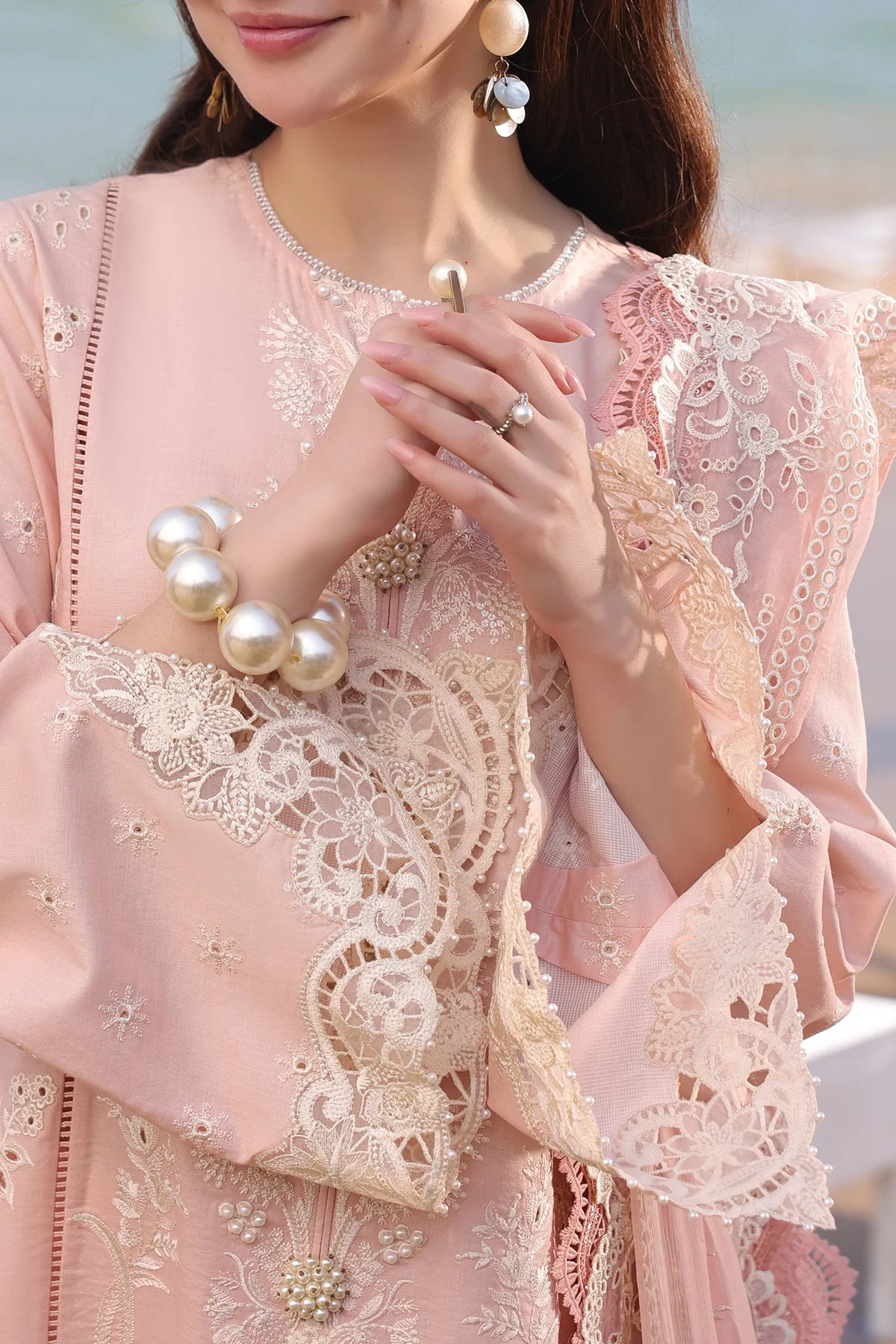 Qalamkaar - Unstitched 3PC Lawn Embroidered Shirt with Embroidered Khadi Net Dupatta